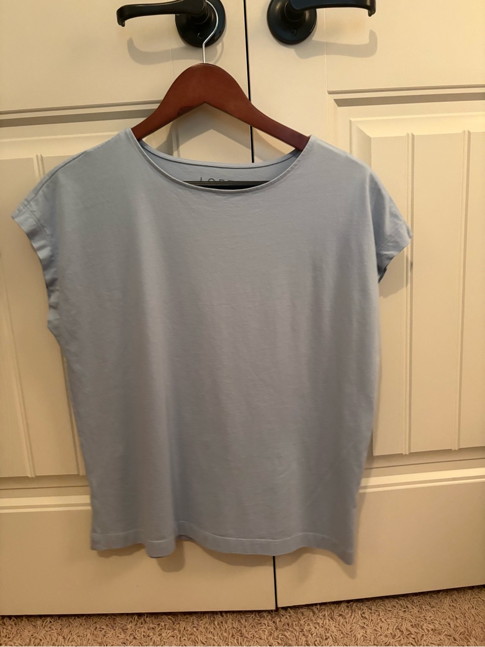 LOFT Pale Blue Cap Sleeve Boxy Tee